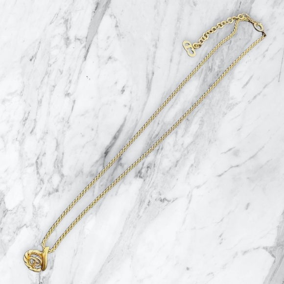 Christian Dior CD Tear Drop Circle Necklace - Picture 4 of 6